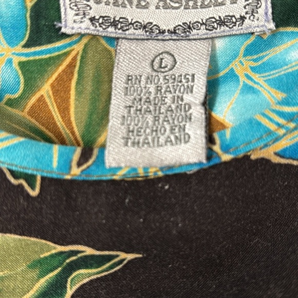 Jane Ashley Tropical Floral Maxi Dress - Blue, Purple, Gold Size Large - Picture 9 of 11